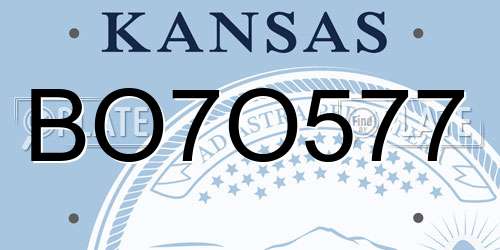 BO7O577 Kansas License Plate