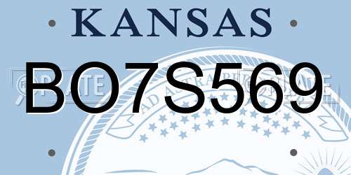 BO7S569 Kansas License Plate