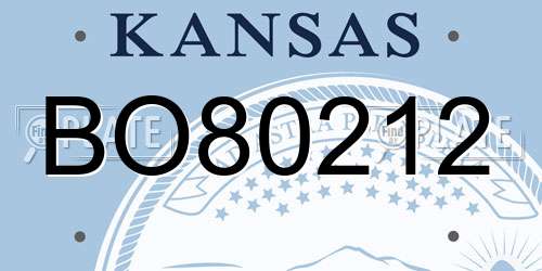 BO80212 Kansas License Plate
