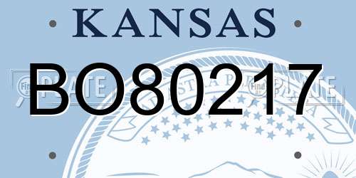 BO80217 Kansas License Plate