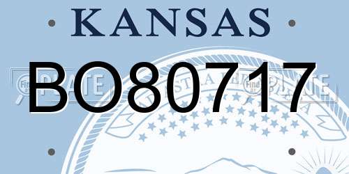 BO80717 Kansas License Plate