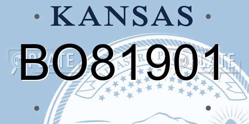 BO81901 Kansas License Plate