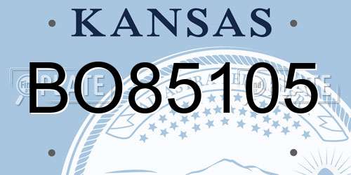 BO85105 Kansas License Plate