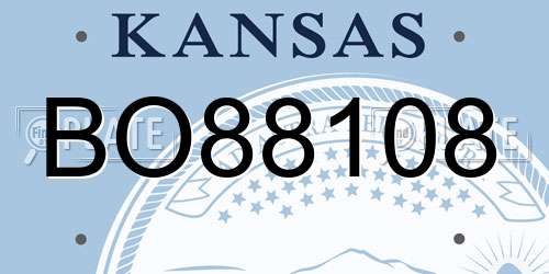 BO88108 Kansas License Plate