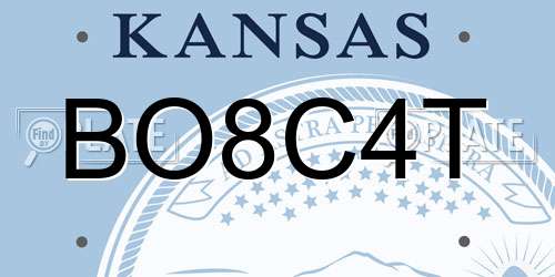 BO8C4T Kansas License Plate