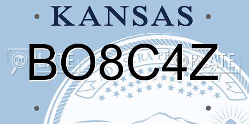 BO8C4Z Kansas License Plate