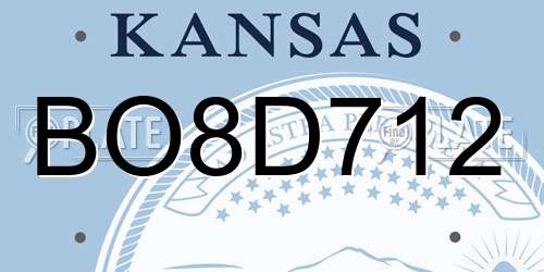 BO8D712 Kansas License Plate