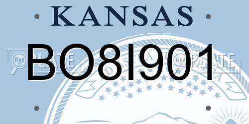 BO8I901 Kansas License Plate