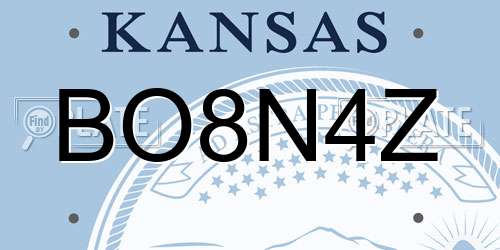 BO8N4Z Kansas License Plate