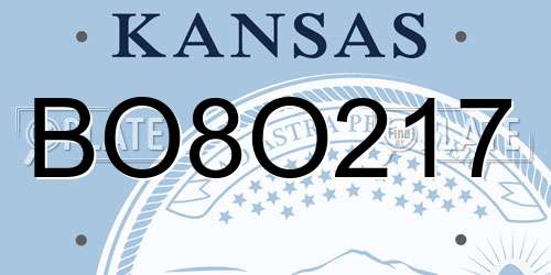 BO8O217 Kansas License Plate