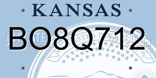 BO8Q712 Kansas License Plate