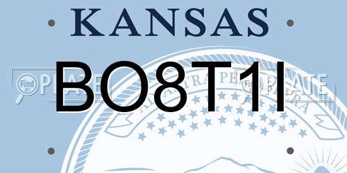 BO8T1I Kansas License Plate
