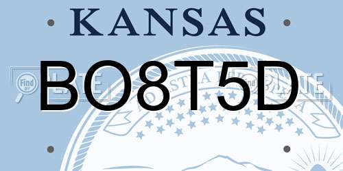 BO8T5D Kansas License Plate