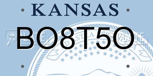 BO8T5O Kansas License Plate
