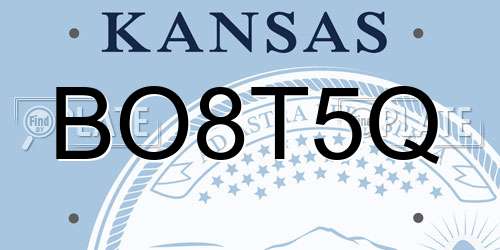 BO8T5Q Kansas License Plate
