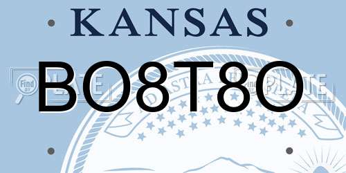 BO8T8O Kansas License Plate