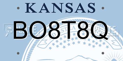 BO8T8Q Kansas License Plate