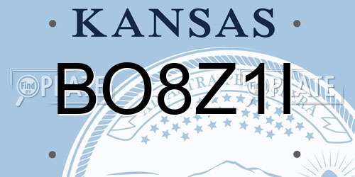 BO8Z1I Kansas License Plate