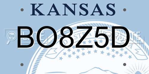BO8Z5D Kansas License Plate