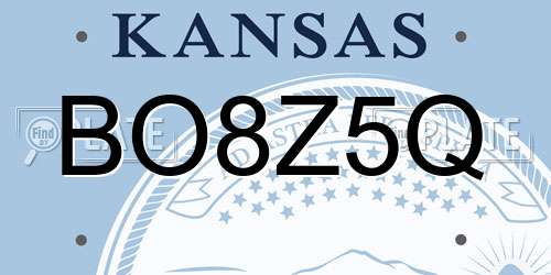 BO8Z5Q Kansas License Plate