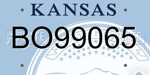 BO99065 Kansas License Plate