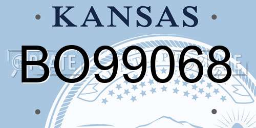 BO99068 Kansas License Plate