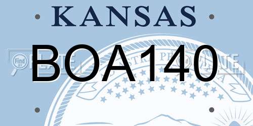 BOA140 Kansas License Plate
