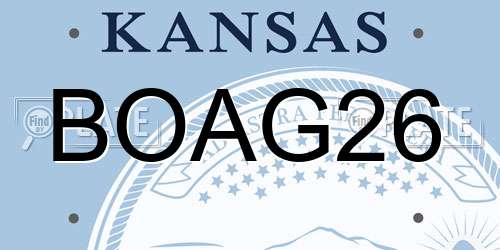 BOAG26 Kansas License Plate