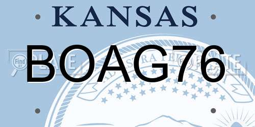 BOAG76 Kansas License Plate