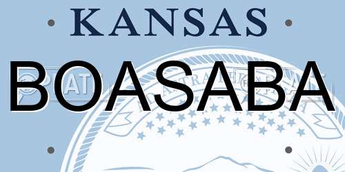 BOASABA Kansas License Plate