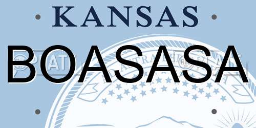 BOASASA Kansas License Plate