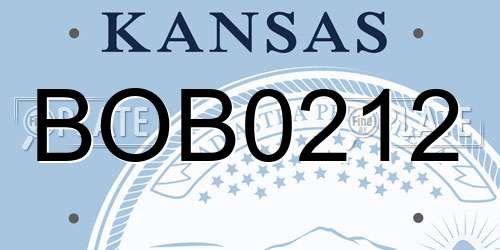BOB0212 Kansas License Plate