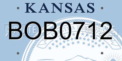 BOB0712 Kansas License Plate