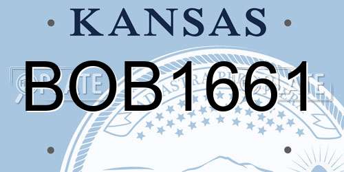BOB1661 Kansas License Plate