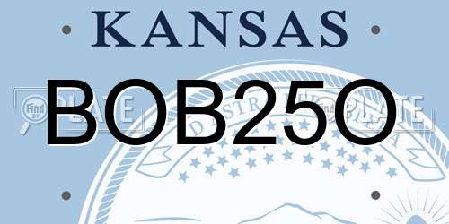 BOB25O Kansas License Plate