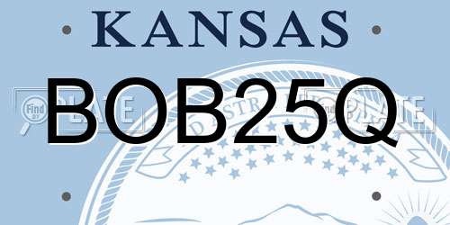 BOB25Q Kansas License Plate
