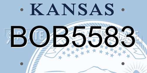 BOB5583 Kansas License Plate
