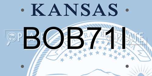 BOB71I Kansas License Plate
