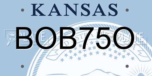 BOB75O Kansas License Plate