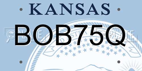 BOB75Q Kansas License Plate
