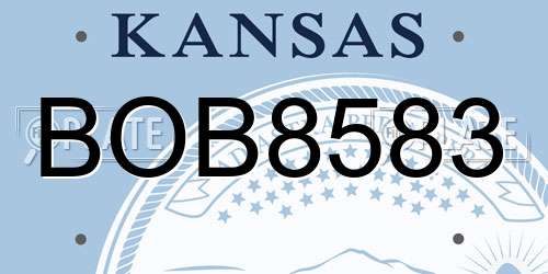 BOB8583 Kansas License Plate