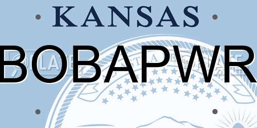 BOBAPWR Kansas License Plate