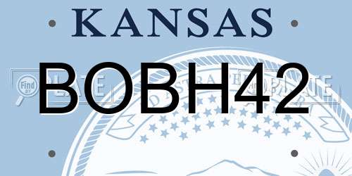 BOBH42 Kansas License Plate