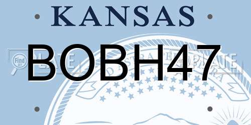 BOBH47 Kansas License Plate