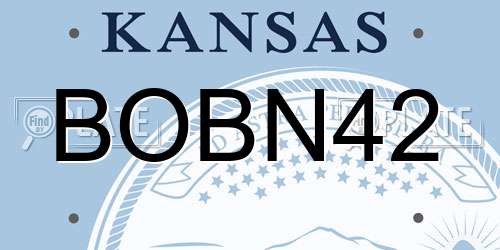 BOBN42 Kansas License Plate