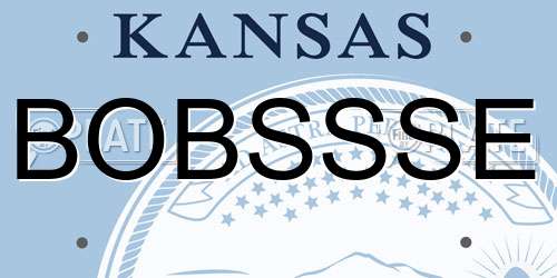 BOBSSSE Kansas License Plate