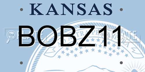 BOBZ11 Kansas License Plate