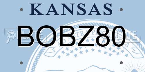 BOBZ80 Kansas License Plate