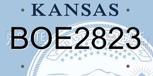 BOE2823 Kansas License Plate