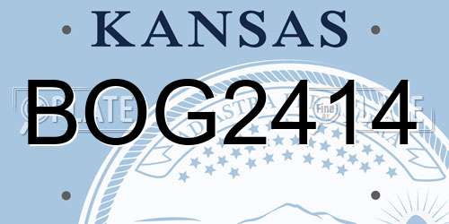 BOG2414 Kansas License Plate